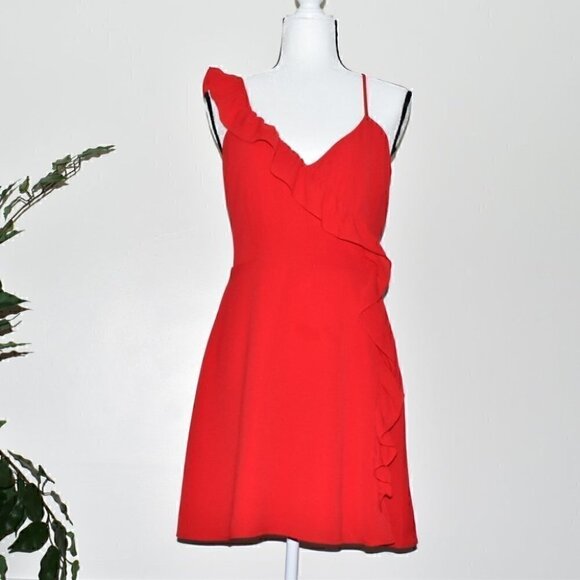 BB Dakota Mini Berry Red Summer Dress Size 8 - Picture 1 of 8